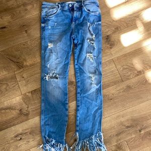 Distressed denim